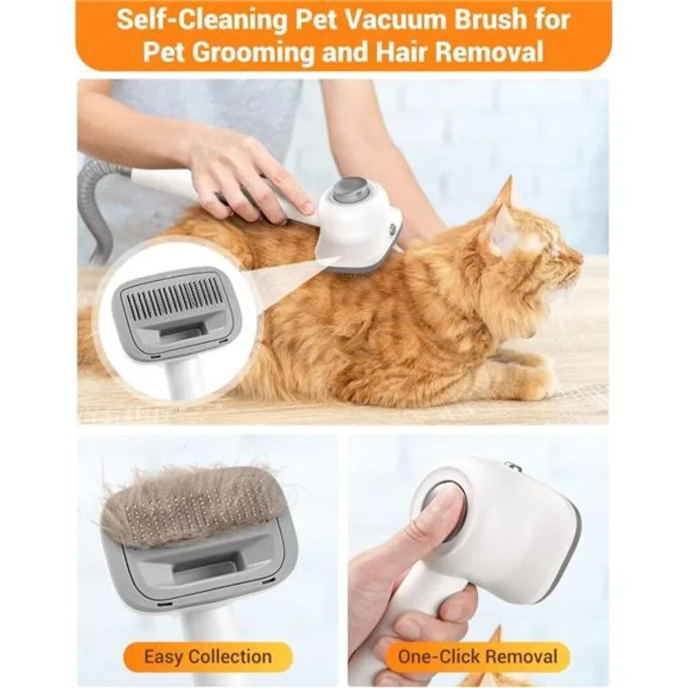 Pet Grooming Vacuum,6 in 1 Dog Grooming Kit with 3 Suction Mode & Large Capacity